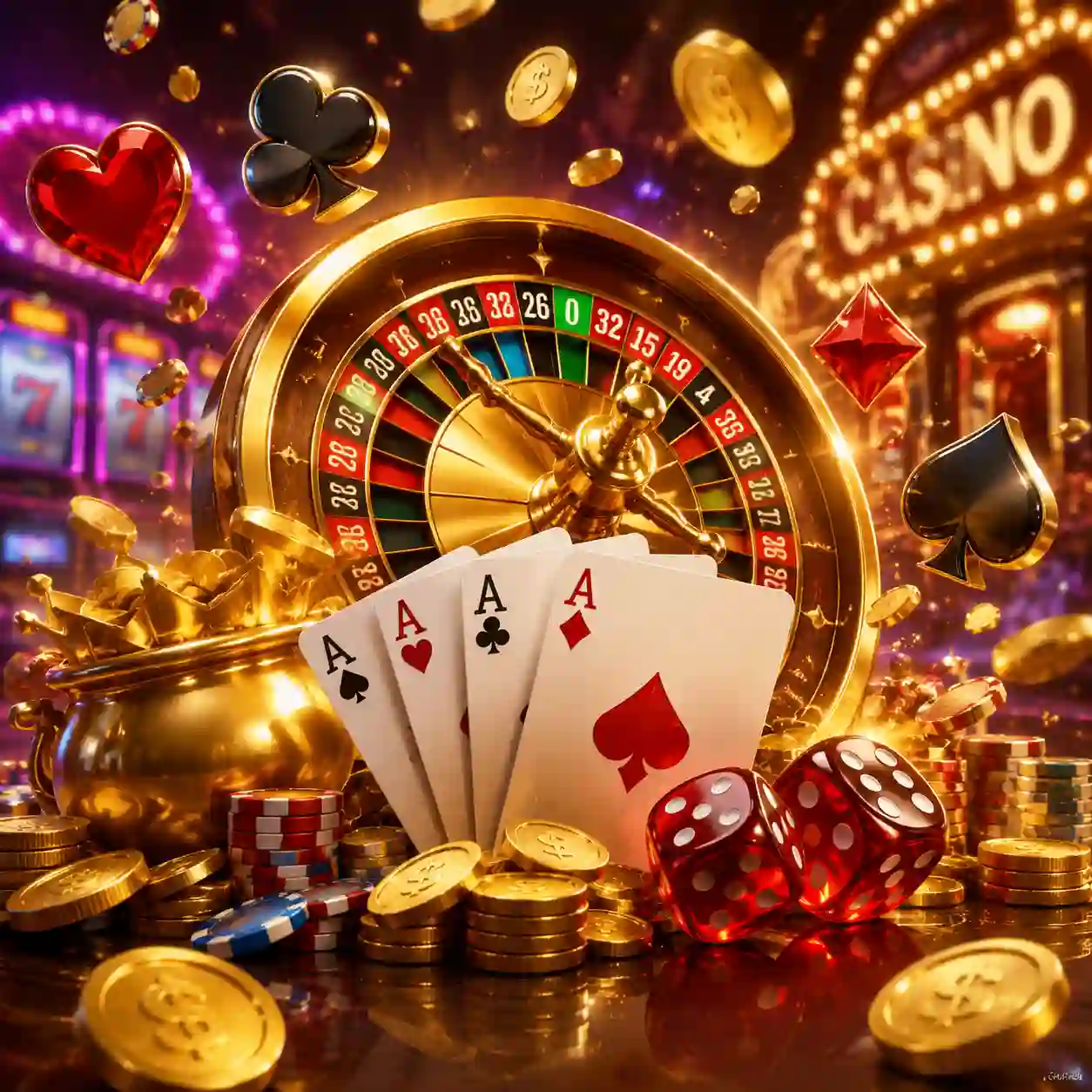 Interface de slots online em tela de celular com tema dourado