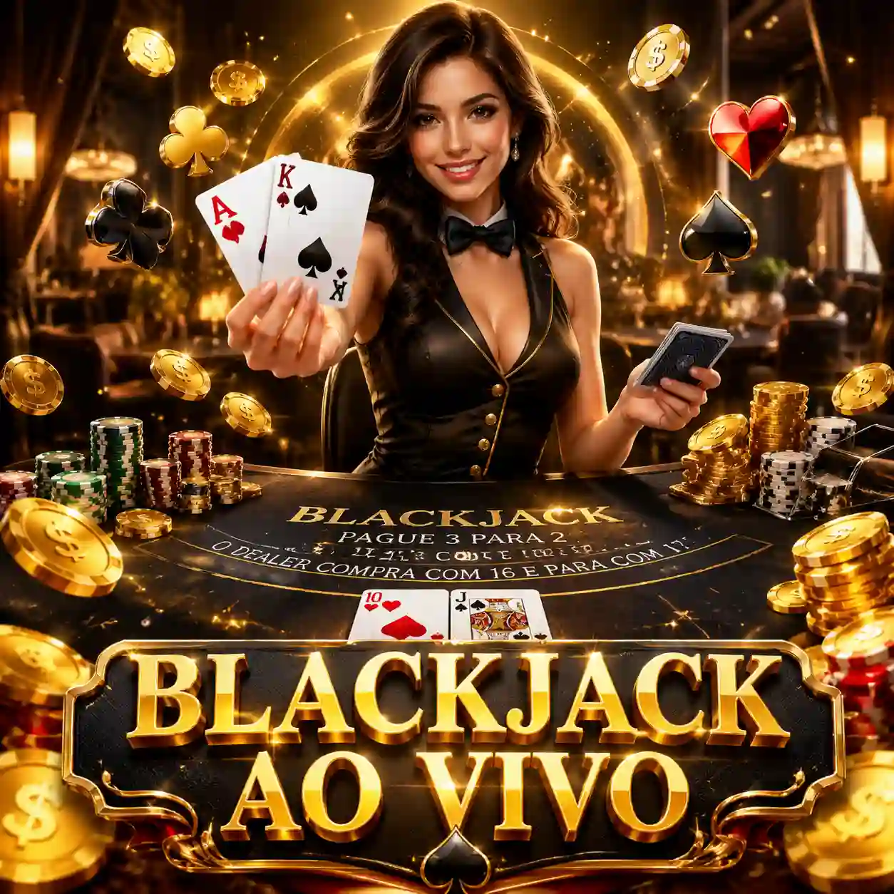 Dealer distribuindo cartas em mesa de blackjack ao vivo