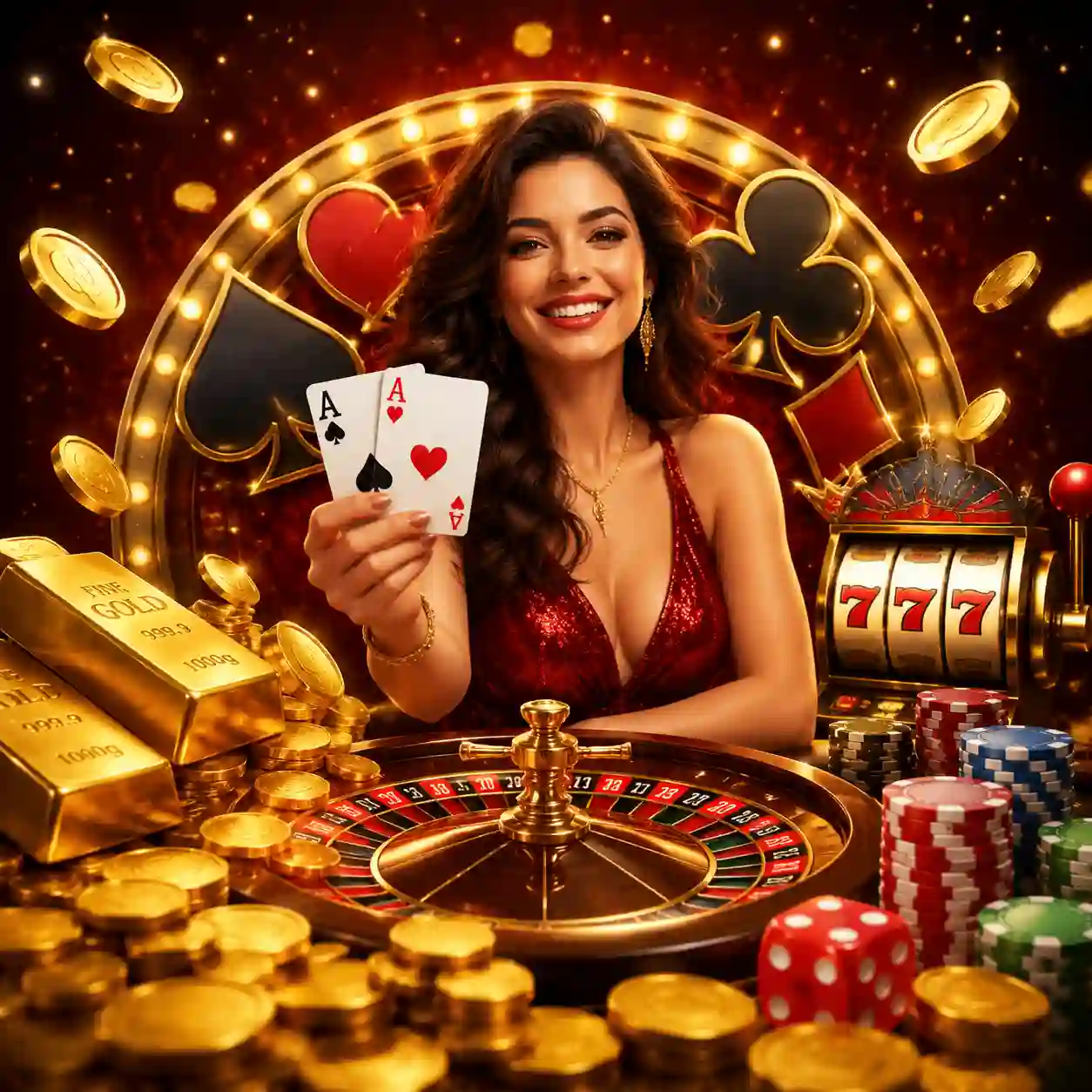 Mesa de cassino ao vivo com dealer conduzindo a rodada